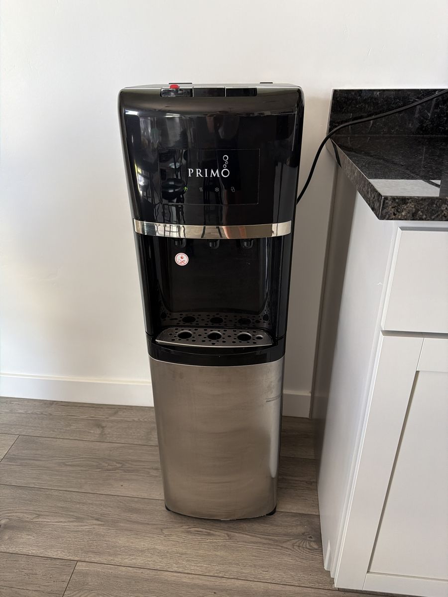 Primo Bottom Loading Water Dispenser, Hot & Cold Water, Black & Stainless Steel