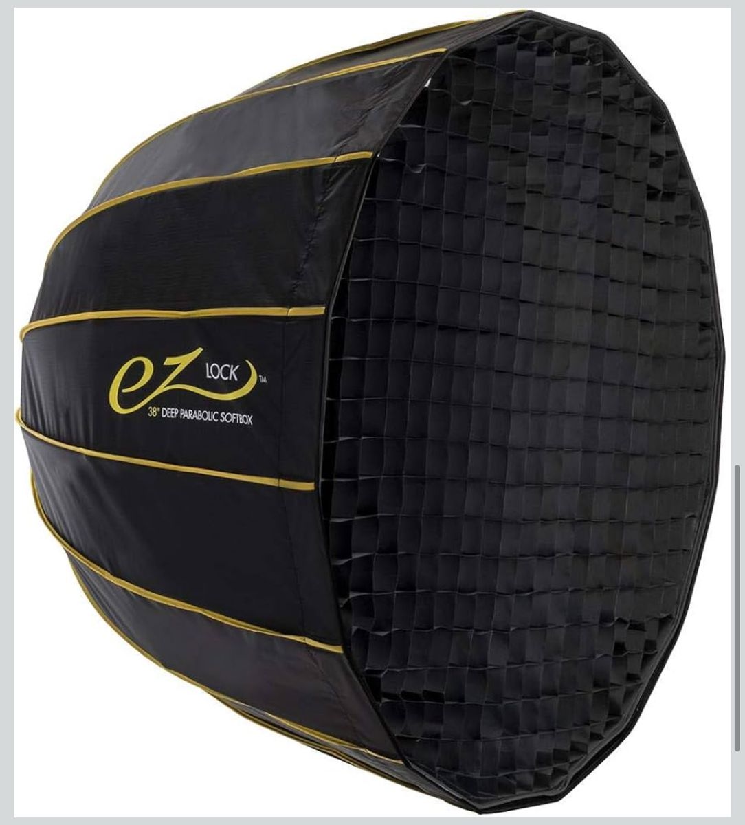 EZ Lock 38" Deep Parabolic Softbox with Grid and Diffusers for Photography Lighting