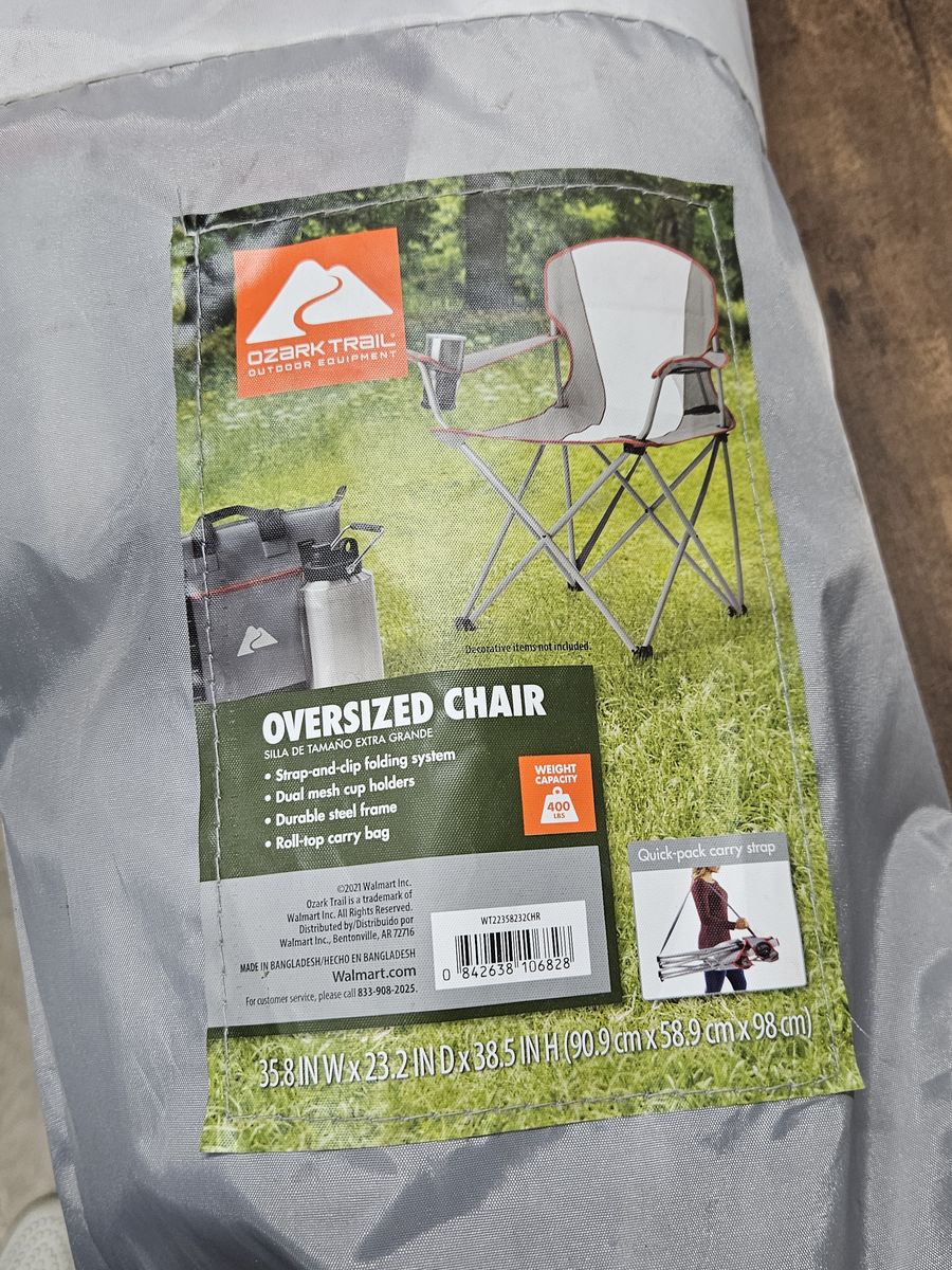 Ozark Trail Oversized Quad Folding Camp Chair 400lb Capacity w/ Cup Holders- Section A
