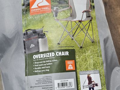 Ozark Trail Oversized Quad Folding Camp Chair 400lb Capacity w/ Cup Holders- Section A