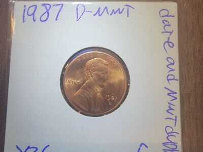 1987 penny, doubling defect.
