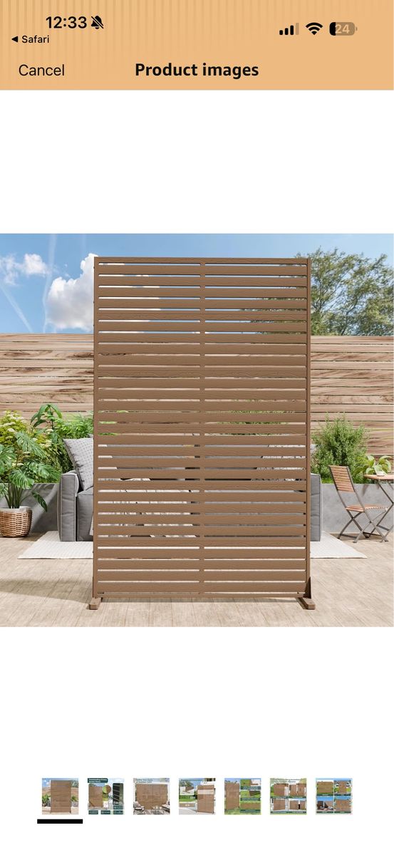 Freestanding Brown HDPE  Privacy Screen Fence - All-Weather, UV Resistant, Waterproof