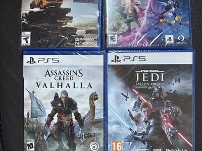 PS5 Game Bundle: Wreckfest, Ratchet & Clank, Assassin's Creed Valhalla, Star Wars Jedi Fallen Order (New)