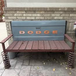 BENCH- One-of-a-kind custom bench made from an original Dodge truck tailgate