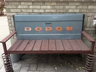 BENCH- One-of-a-kind custom bench made from an original Dodge truck tailgate