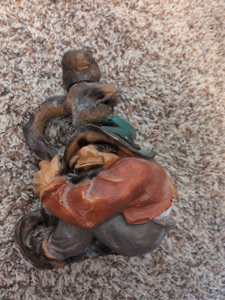Vintage Ceramic Drunk Man Figurine Decanter with Cork Stopper - Hand-Painted Barware Decor