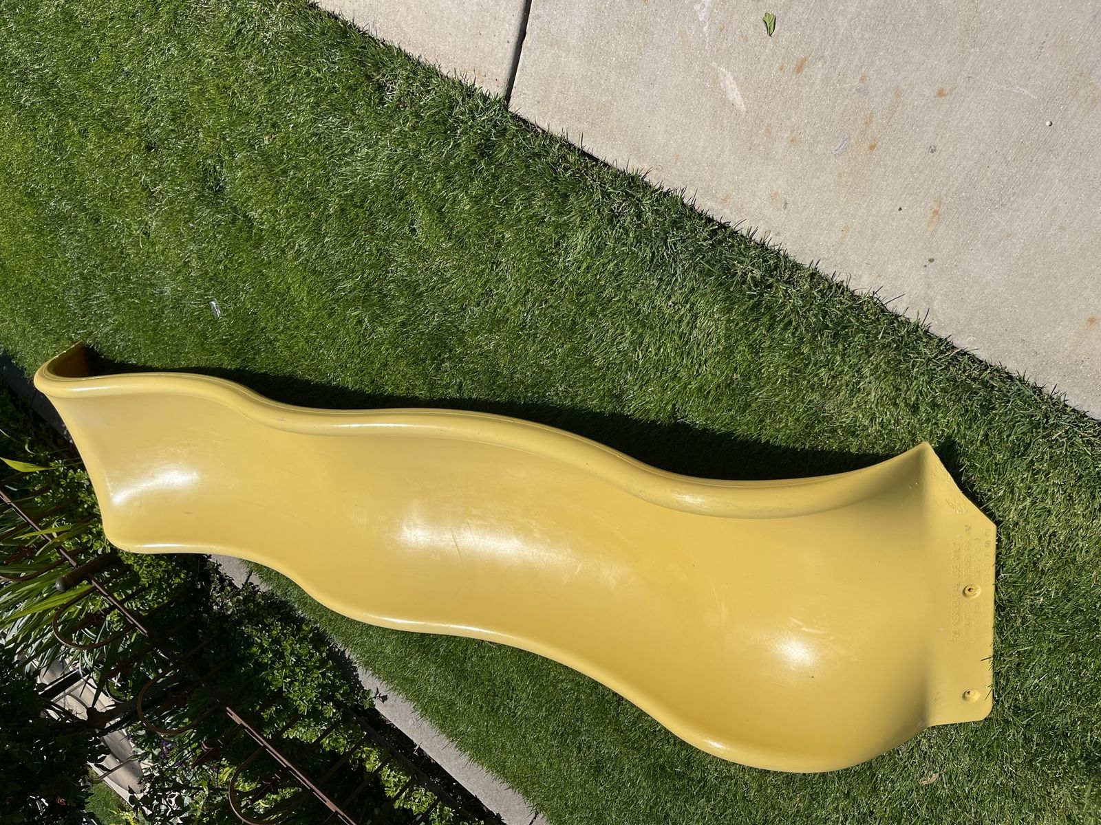 Yellow wave industrial swingset slide 10’