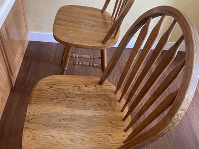 2 solid wood bar stools