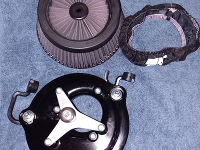 Screamin eagle High-Flow Air Cleaner Assembly with a K&N Rain Sock