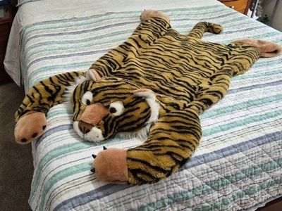 Tiger Animal Rug Plush Toy - Realistic Wildlife Decor