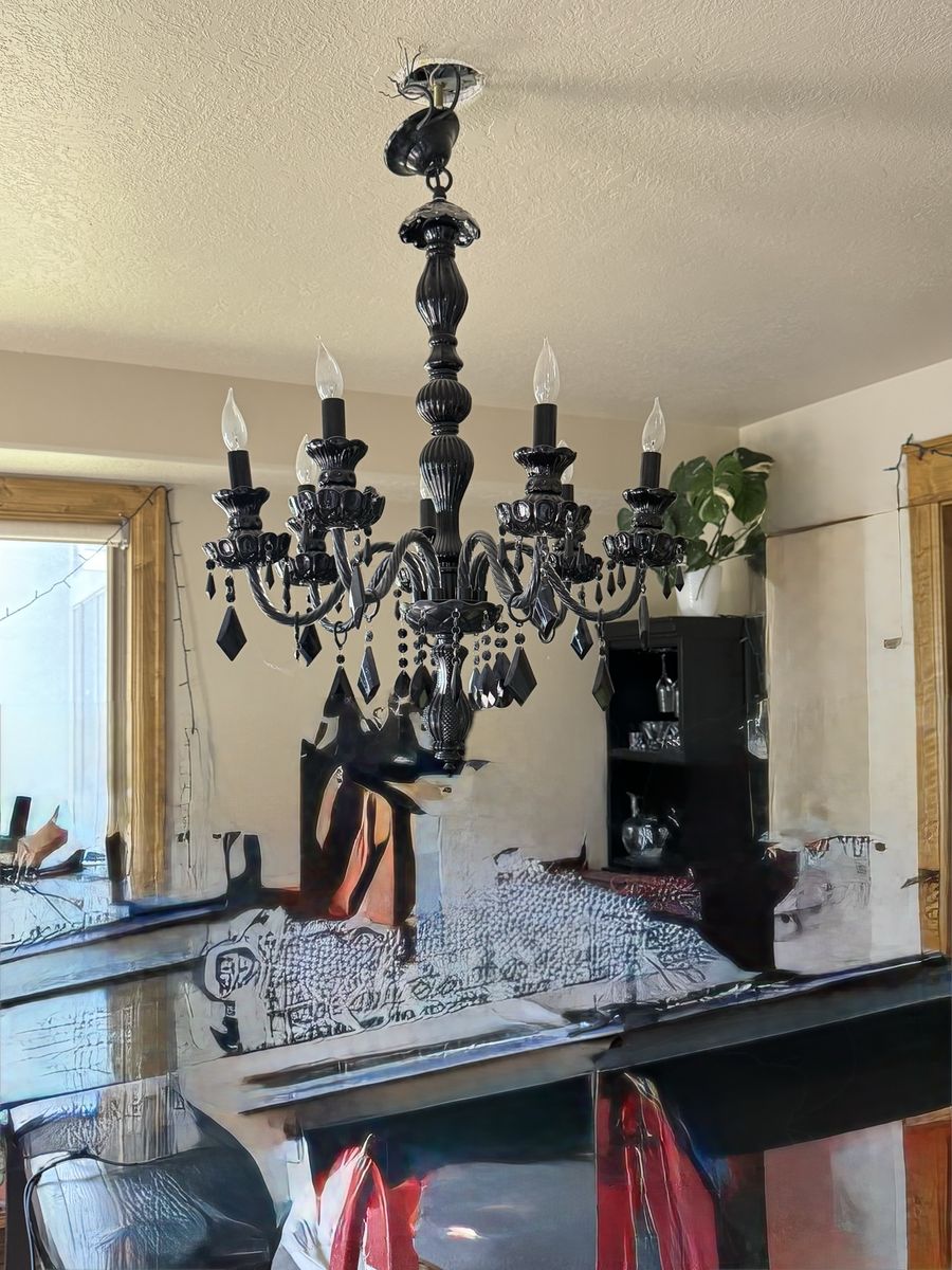 Black Chandelier with Accents