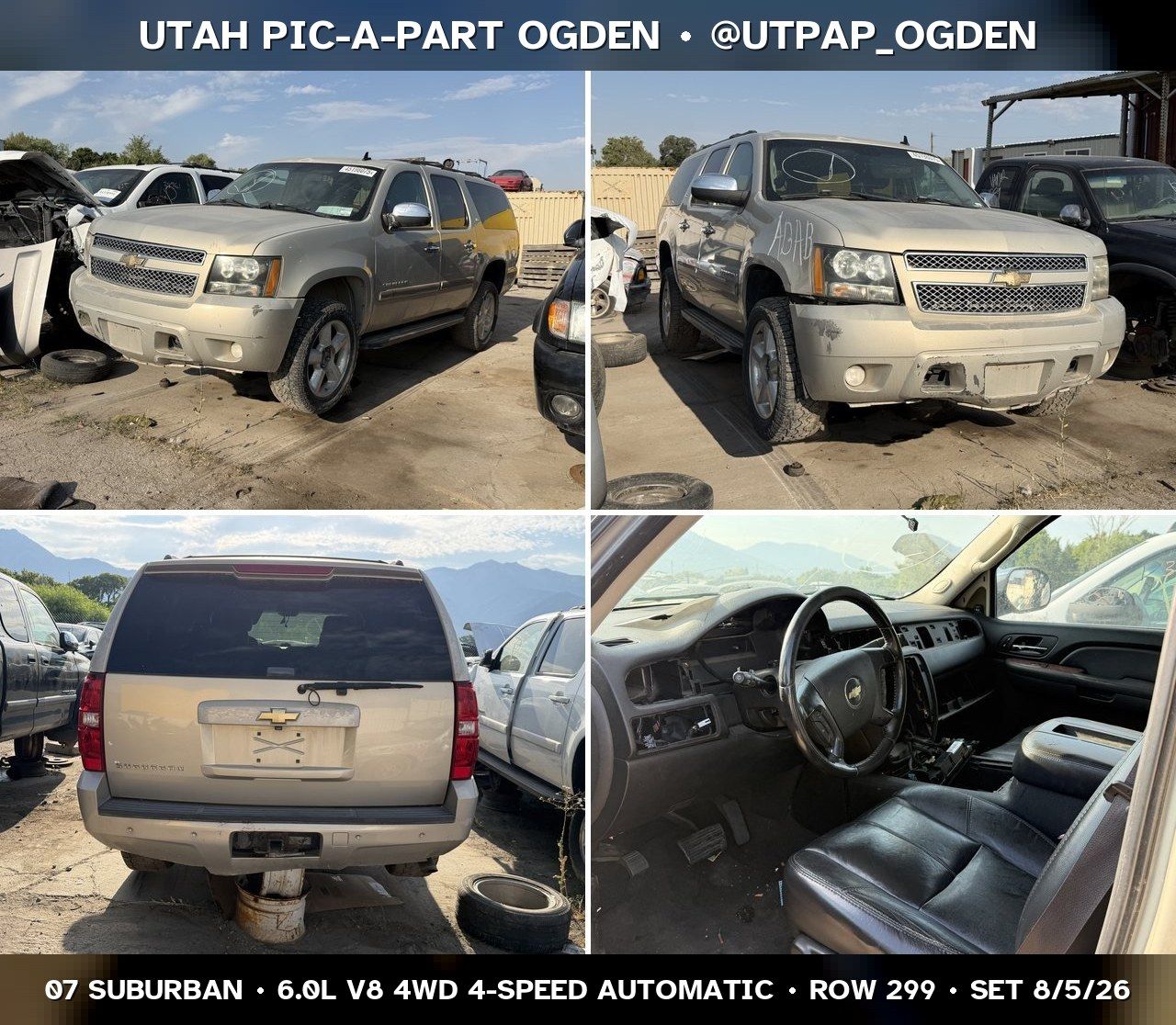 Just In! 2007 Chevrolet Suburban GMT900 Parts - UTPAP Ogden