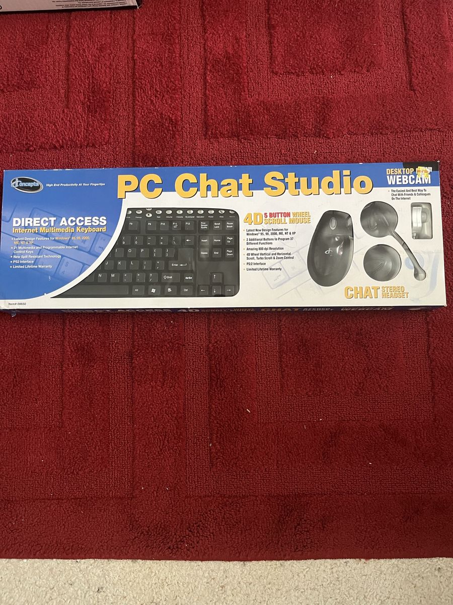 iConcepts Direct Access PC Chat Studio: Multimedia Keyboard, 4D Mouse, Webcam, Headset - New