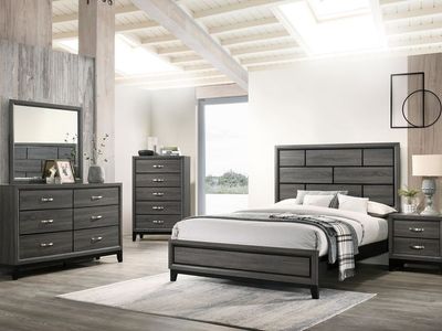 NEW GRAY King 6 PIECE BEDROOM SET -NEW IN BOX