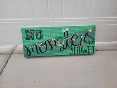 Kid's wall art - No Monsters Allowed!