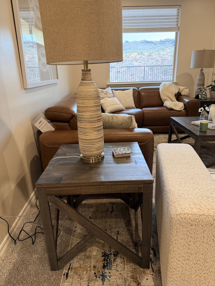 Wooden Living Room Table Set - Coffee Table and 2 Matching End Tables 24”x24”x24” Coffee Table 40”x40”x18”