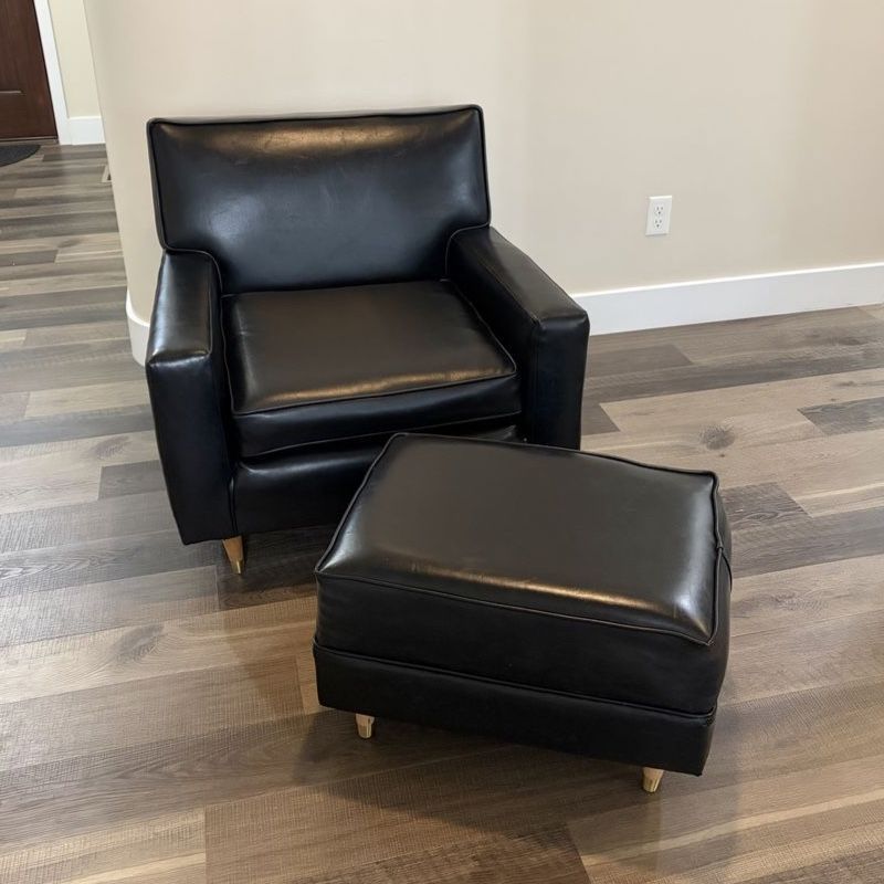 Mid-century Modern Chair with Ottoman