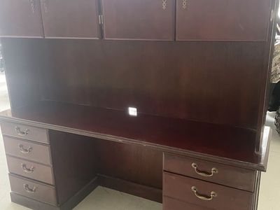 Classic Cherry Executive Desk with Hutch