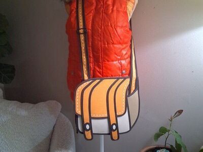 Rue 21 orange vest fur hood sz sm