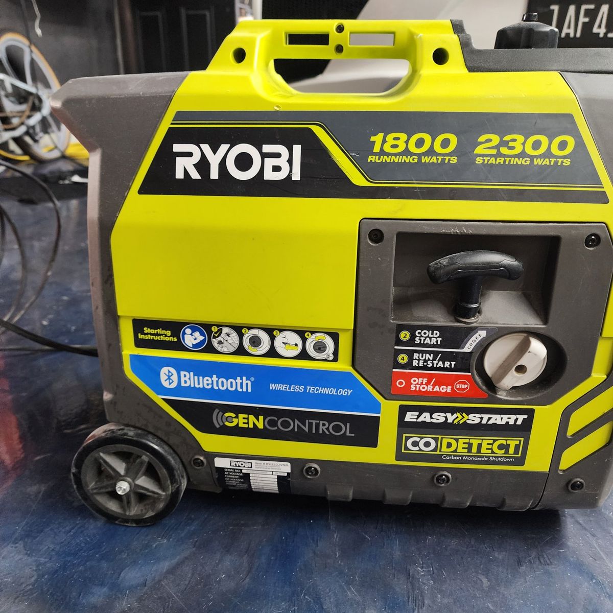 RYOBI 1800/2300W Portable Inverter Generator with Bluetooth & CO Detect - Easy Start