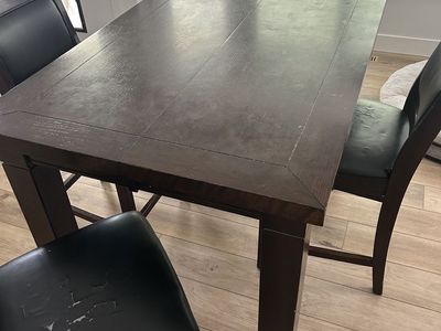 Dark Brown Kitchen Table W/6 Chairs