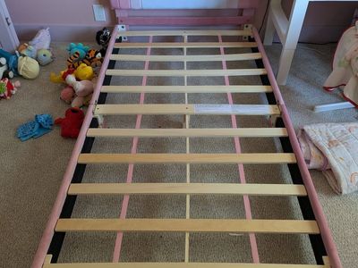 Pink Rainbow Twin Platform Bed - Kids Bedroom Furniture