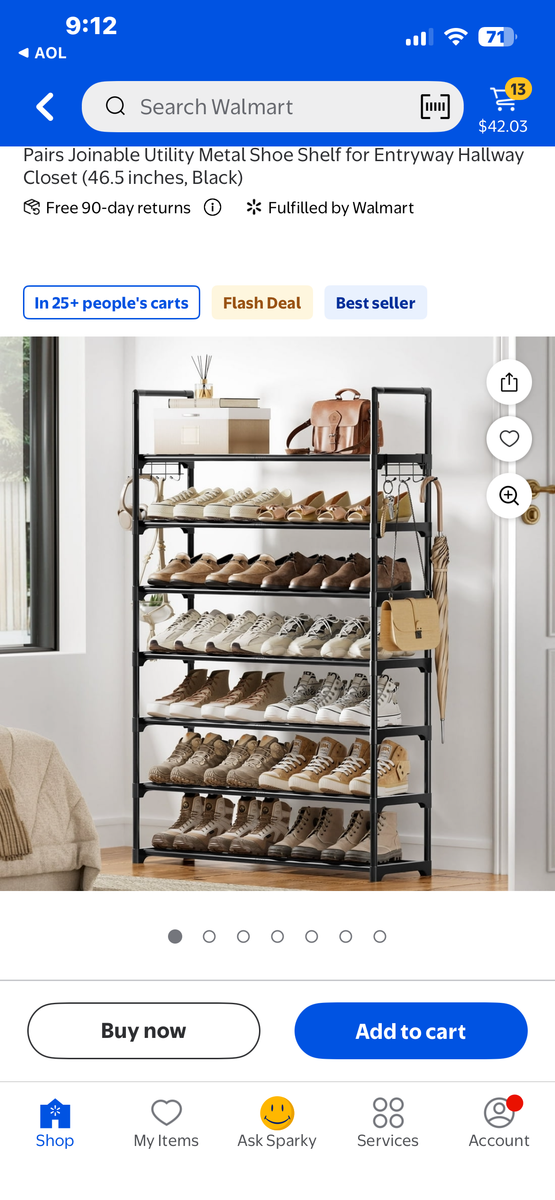 Adjustable 7 Tier Shoe Rack