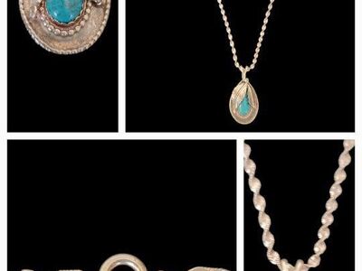 Navajo Vintage Sterling Silver and Turquoise Pende