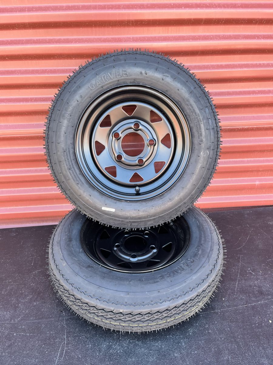 New Set of 2 Garvee 480-12 Trailer Tires with Rims