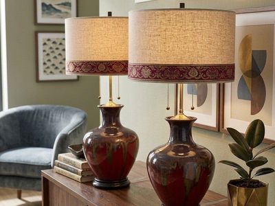 Pair of Gorgeous Red Flambe Lamps