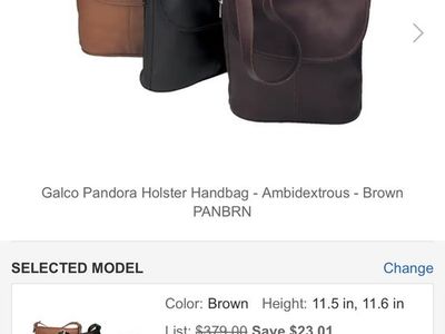 Galco Pandora Leather Concealed Carry Holster Handbag - Ambidextrous
