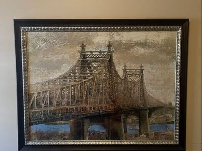 Framed Queensboro Bridge Canvas Painting Wall Art