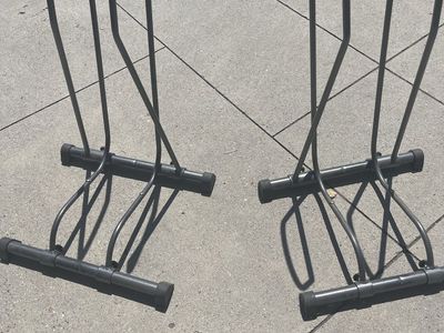 Set of 2 Free-Standing Metal Bicycle Floor Parking Racks