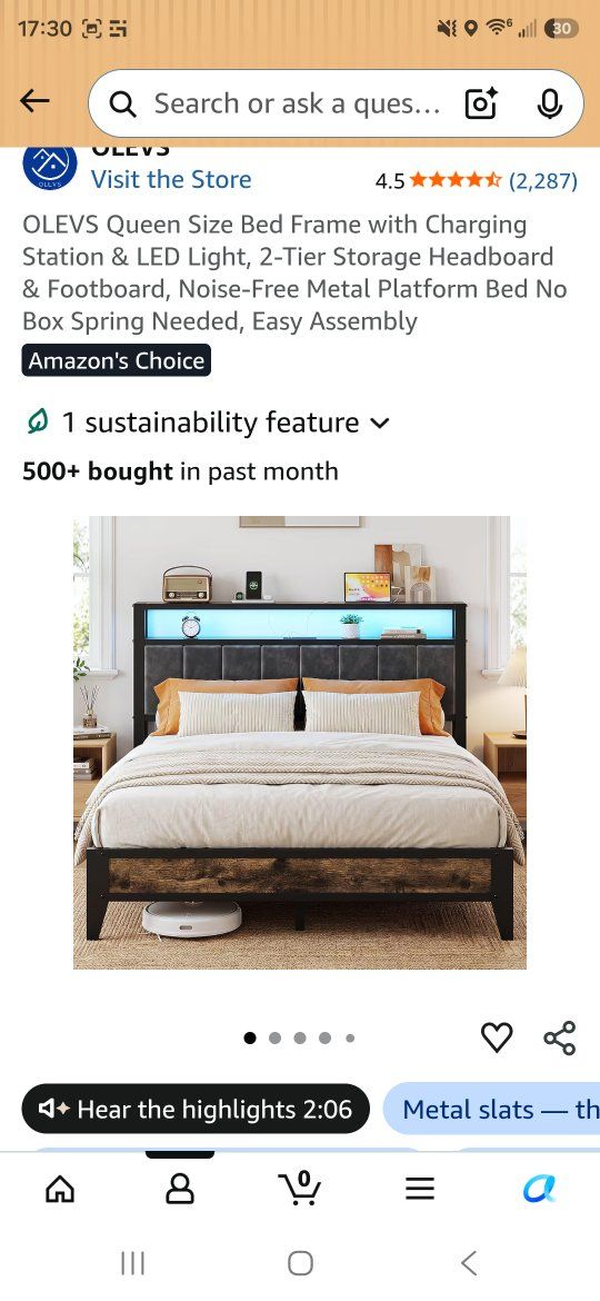 Queen bed and mattress