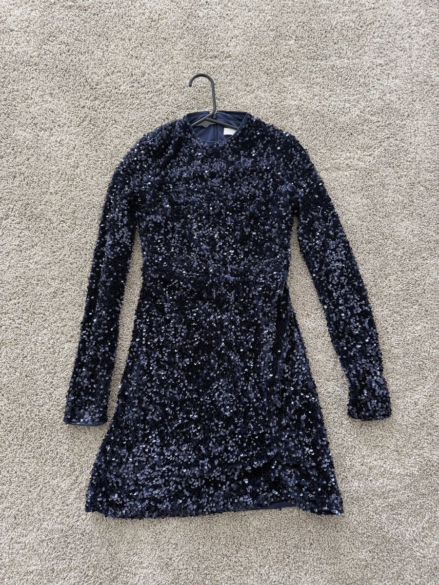 Rachel Parcell Navy Sequin Dress – Size XS NEW