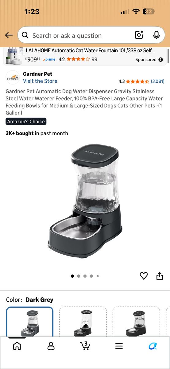 Gardner water dispenser pets