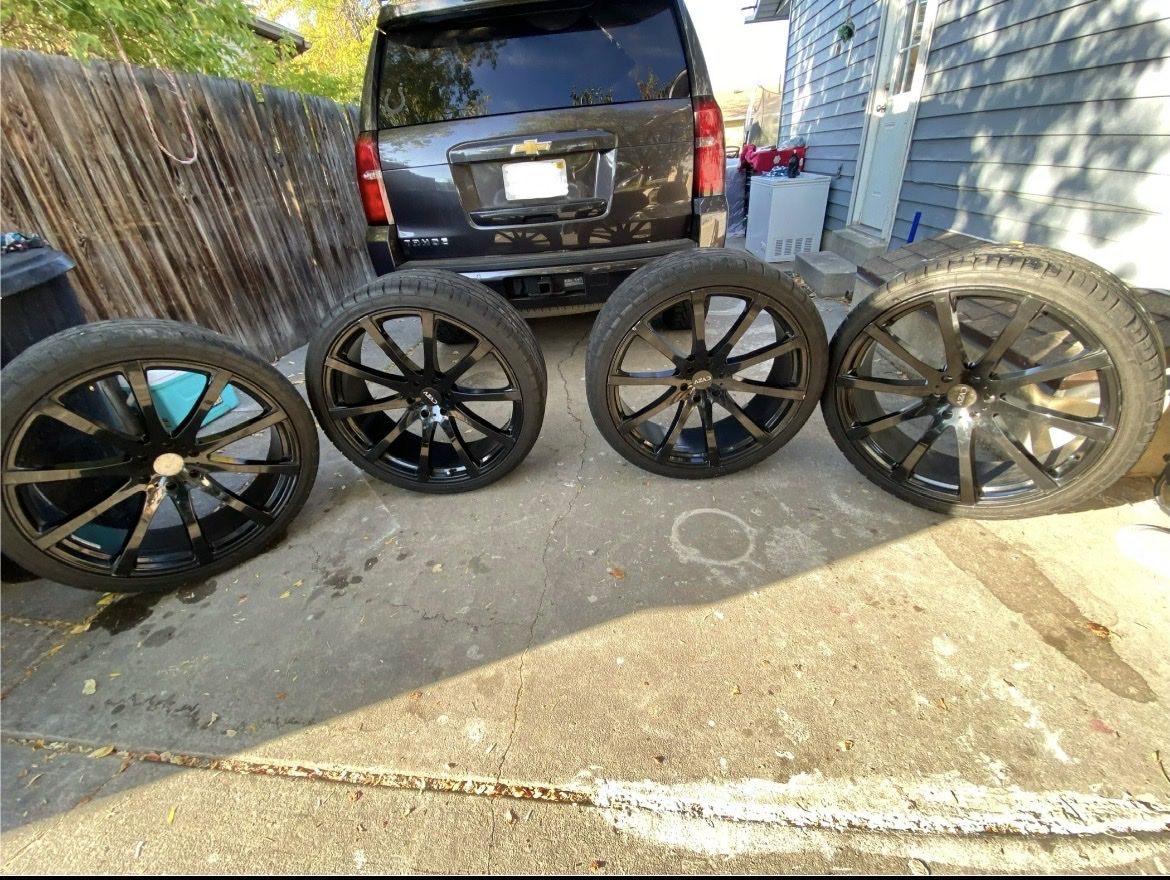 4 CVZV Black Wheels and Tires
