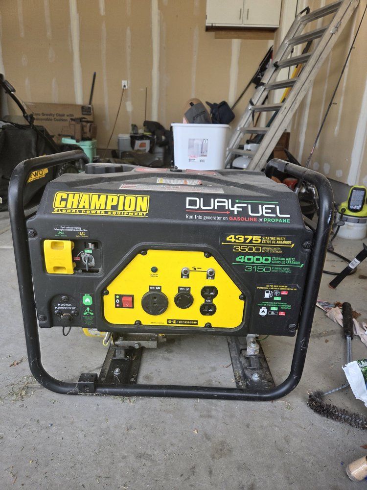 Champion Dual Fuel Generator 4375 Starting Watts - Gasoline or Propane Power