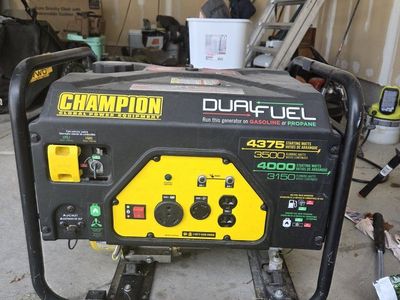 Champion Dual Fuel Generator 4375 Starting Watts - Gasoline or Propane Power