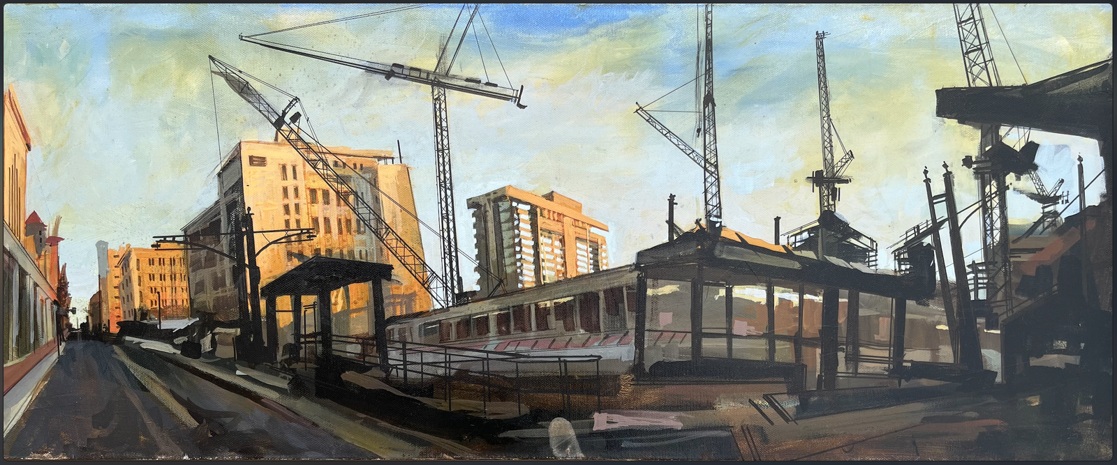 Original Painting during the construction of City Creek