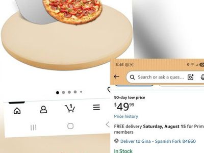 5-Piece Pizza Stone Set - 15 Inch Round Baking Stone for Oven & Outdoor Grill