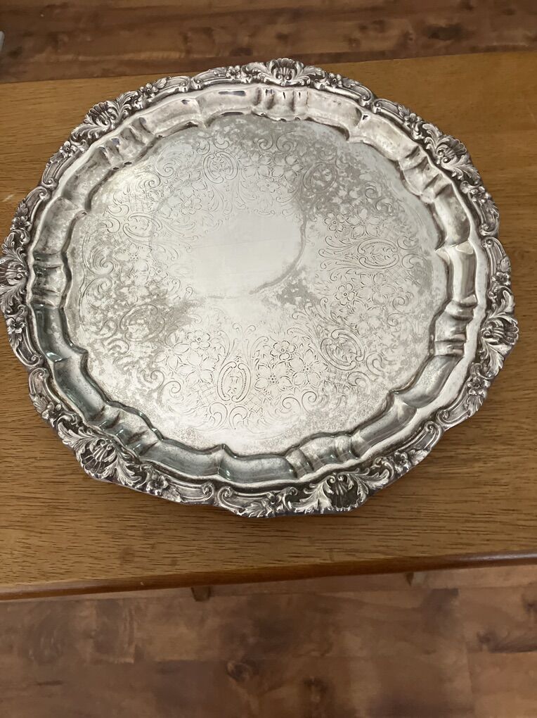 Poole Footed Silver Plated Warming Tray 12
