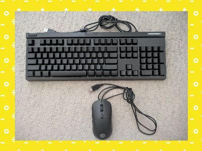 CYBERPOWERPC Gaming Optical Mouse & Keyboard Combo, Black, Wired USB
