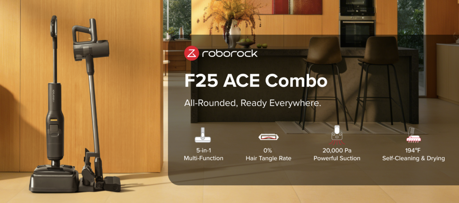 Roborock F25 ACE Combo Wet and Dry Vacuum Cleaner Package - New in Box - Awesome Unit!
