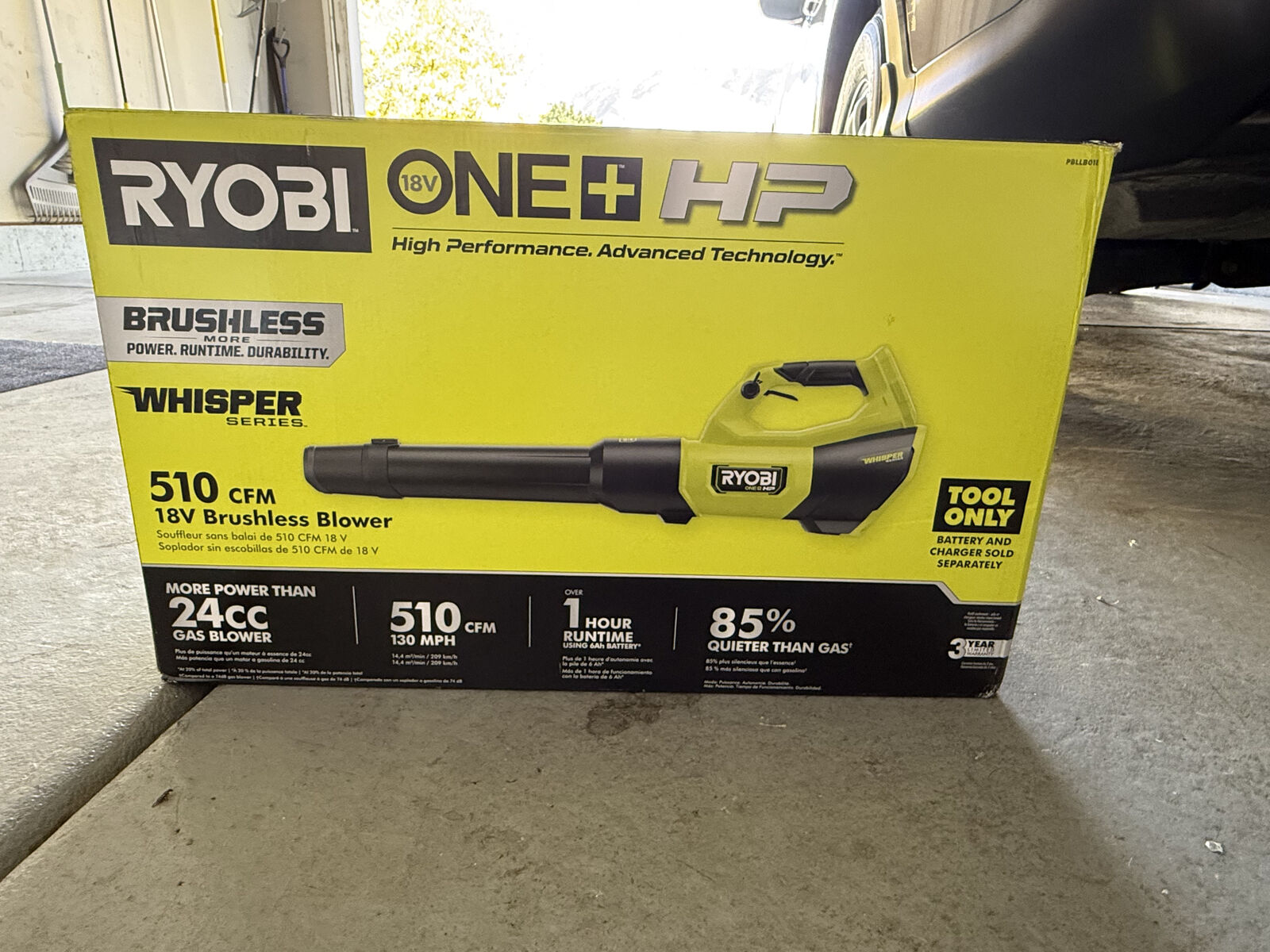 RYOBI 18V ONE+ HP Brushless 510 CFM Cordless Leaf Blower (Tool Only) – NEW in Box
