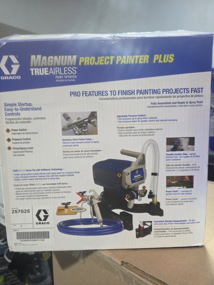 Graco Magnum Project Painter Plus TrueAirless Paint Sprayer - New in Box, Easy to Use