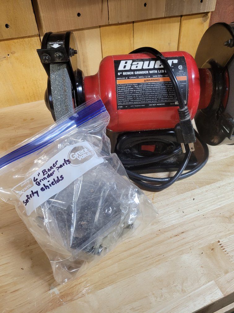 Bauer 6" Bench Grinder with LED Light and Safety Shield Parts