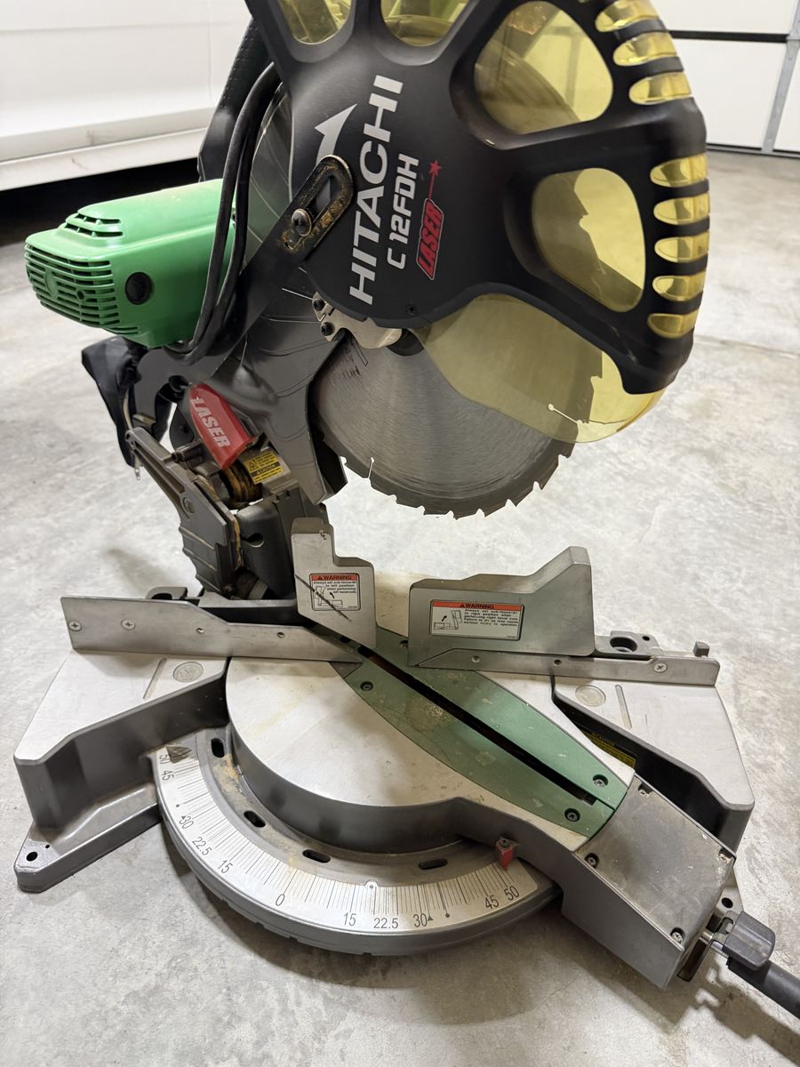 Hitachi C12Fdh 12 Inch Dual Compound Miter Saw with Laser Marker.