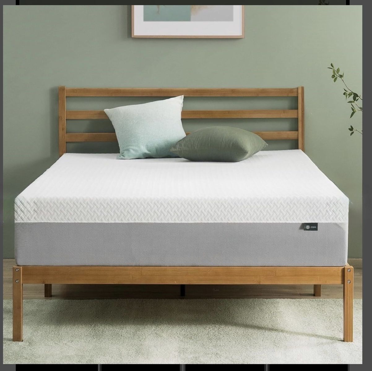 QUEEN Zinus 12” Green Tea Memory Foam Mattress