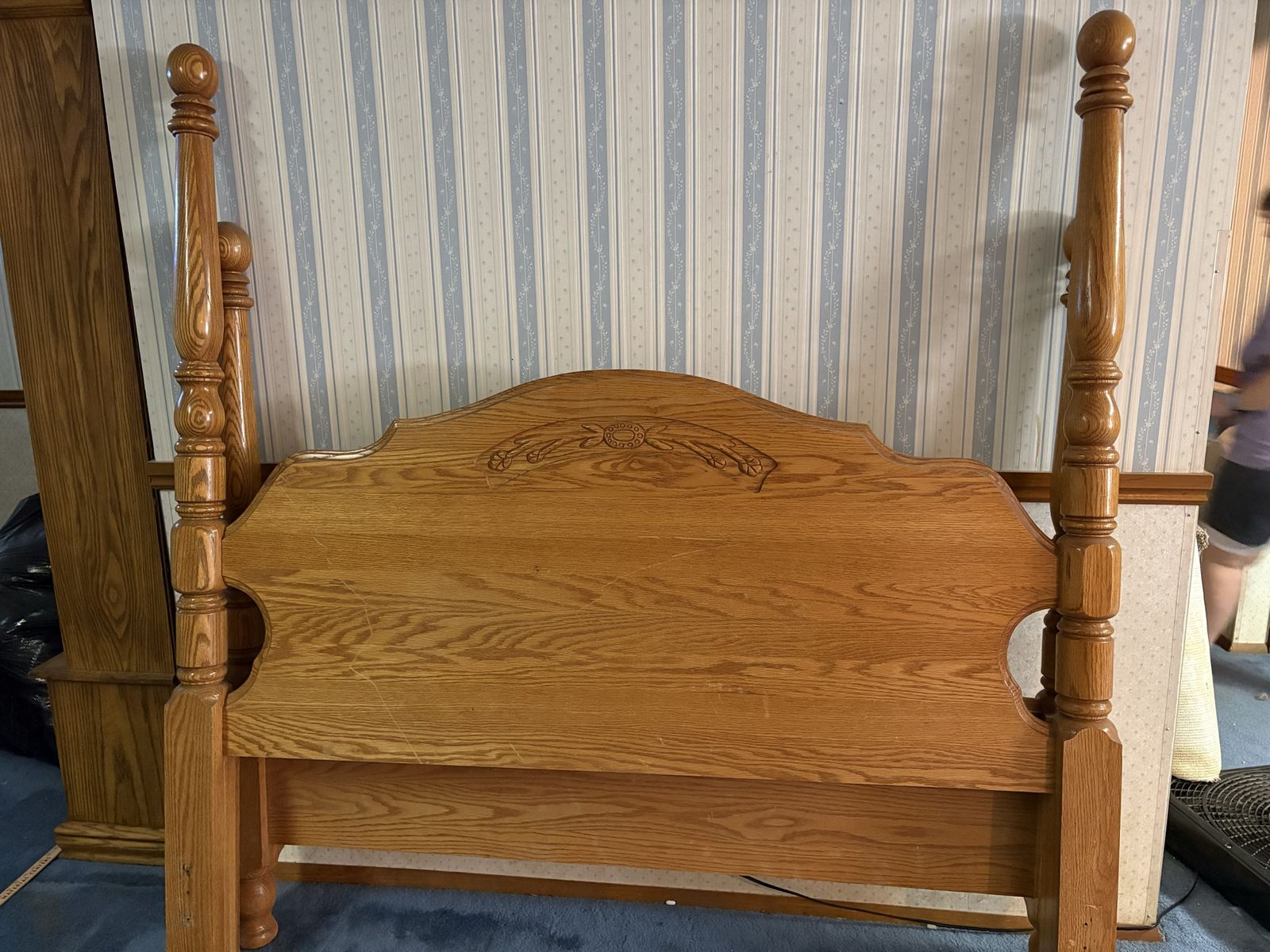 Solid Oak Head And FootBoard